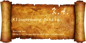 Klingenberg Attila névjegykártya