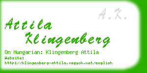 attila klingenberg business card
